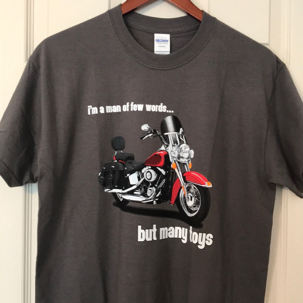 NWOT Men’s Gray Motorcycle T-Shirt